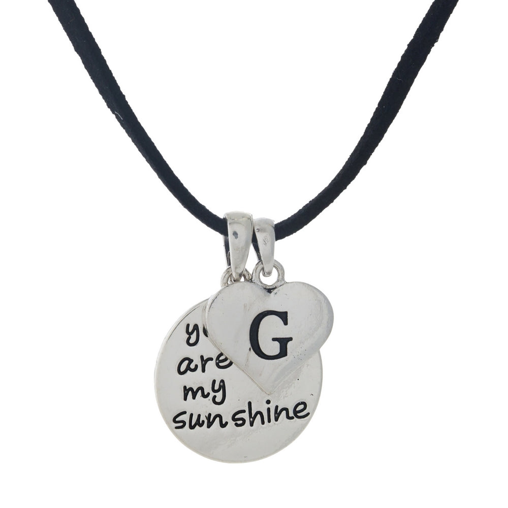 You Are My Sunshine Necklace with Initial G