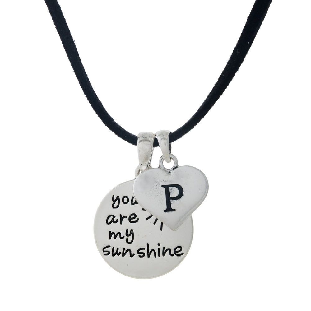 You Are My Sunshine Necklace with Initial P