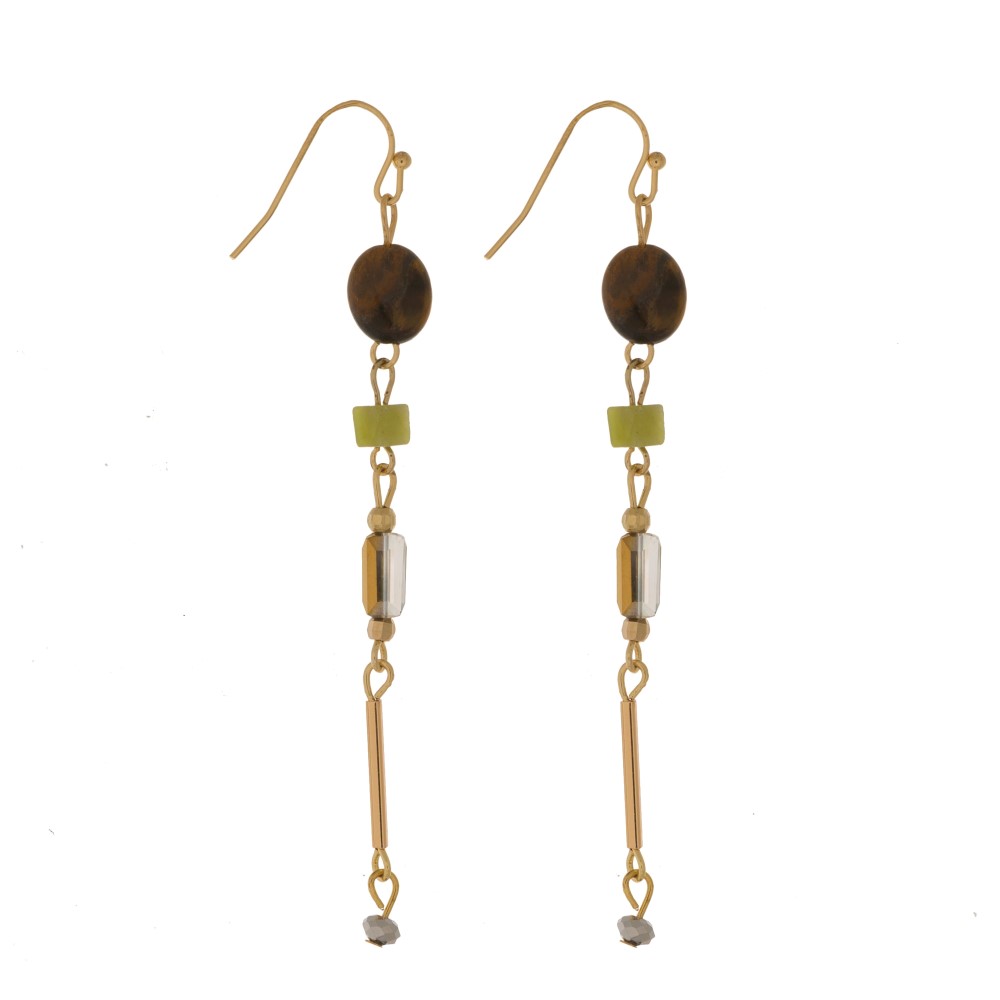 Natural and Faceted Beads Earrings