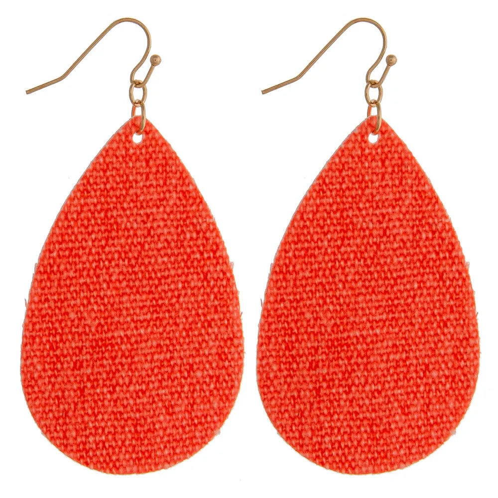 Neon Fabric Teardrop Earrings