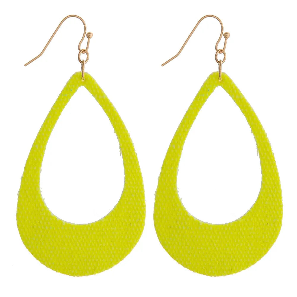 Neon Fabric Teardrop Earrings