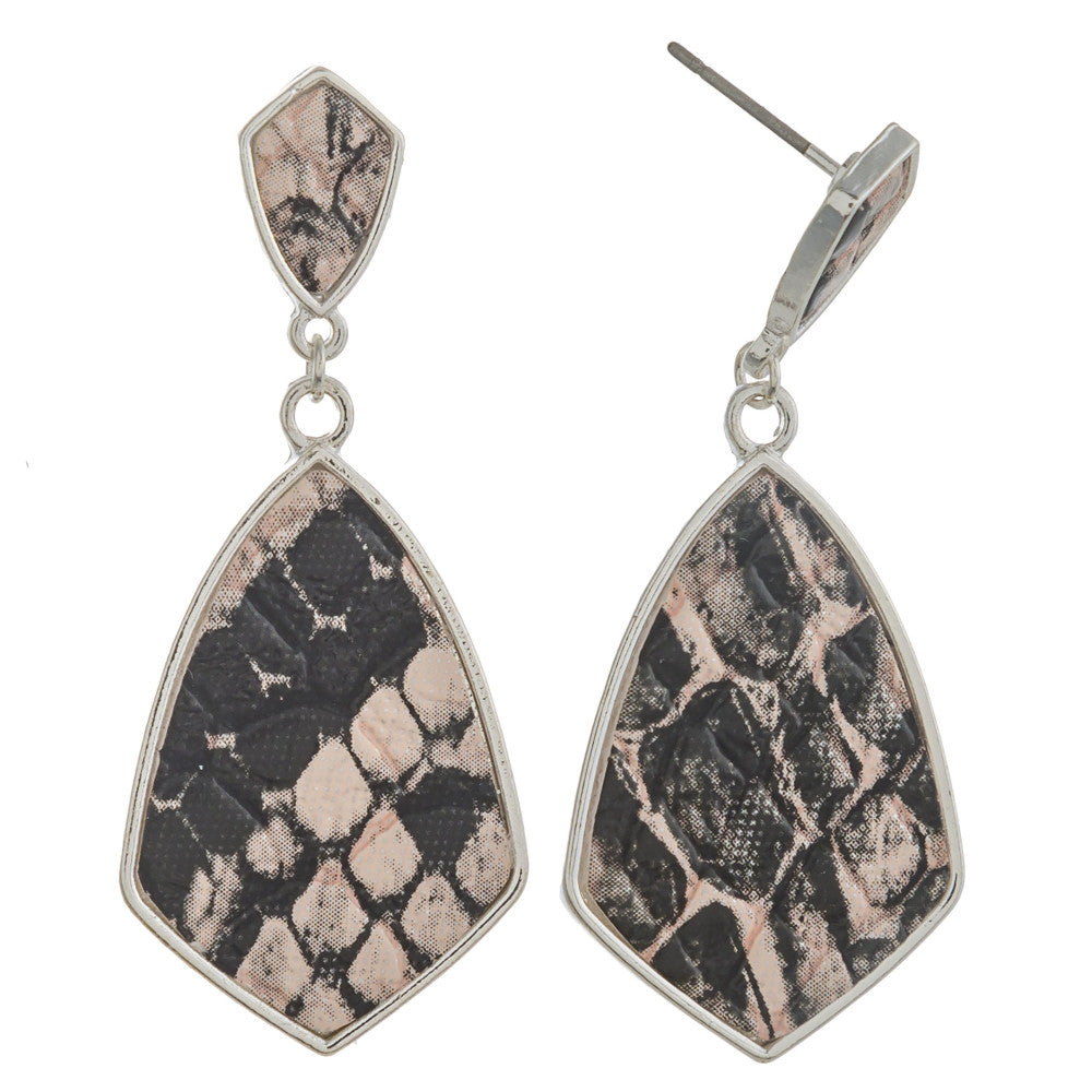 Faux Leather Snakeskin Earrings
