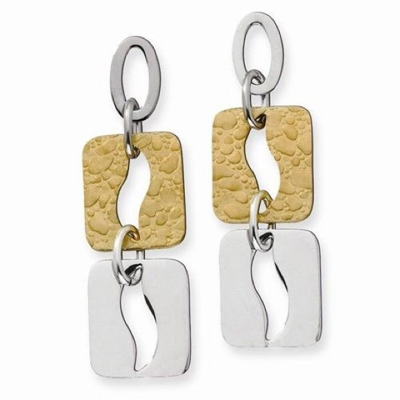 Chisel Stainless Steel Square Link Earrings