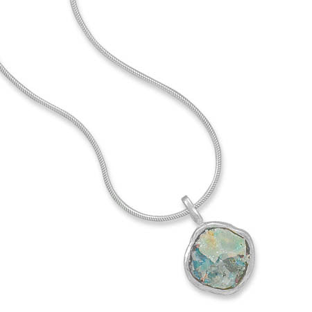 Ancient Roman Glass Necklace 16.5"