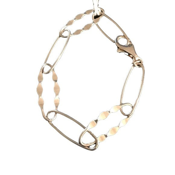 Sterling Silver Long Oval Links Bracelet