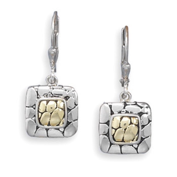 Sterling Silver and 14 Karat Gold Plated Earrings