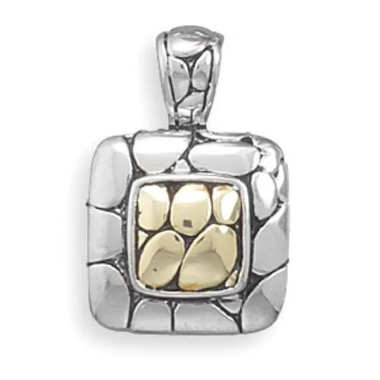 Sterling Silver and 14 Karat Gold Plated Pendant