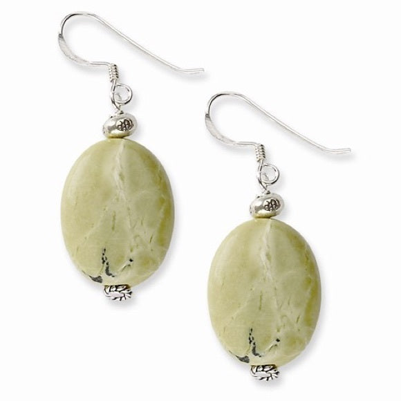 Sterling Silver Yellow Turquoise Stone Earrings