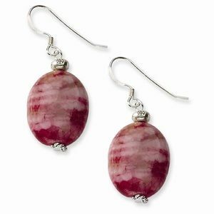 Sterling Silver Pink Stabilized Stone Earrings