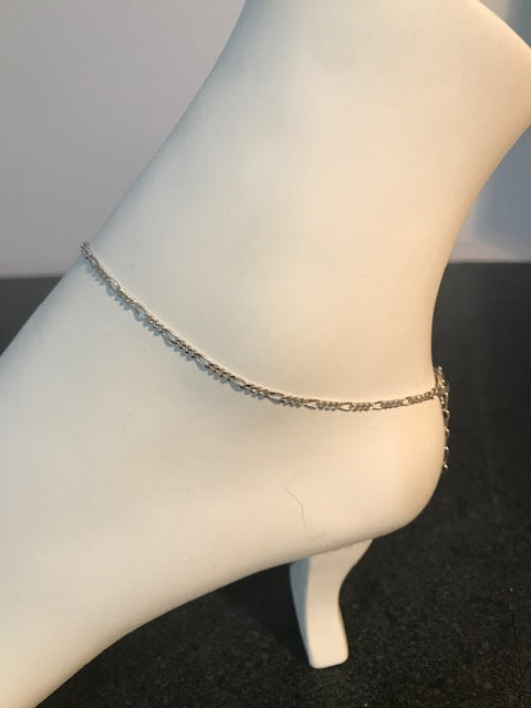 Sterling Silver Figaro Anklet