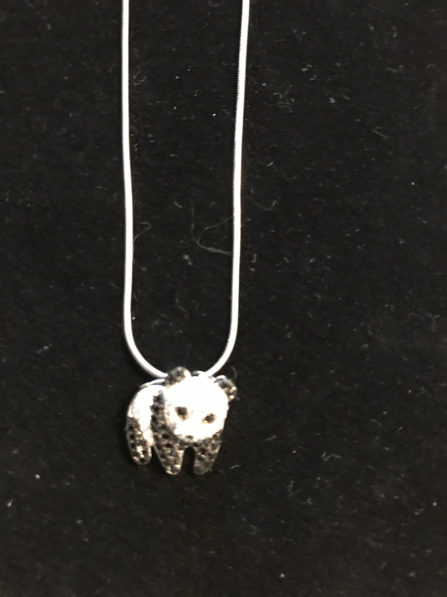 Sterling Silver and Cubic Zirconia Panda Bear Necklace