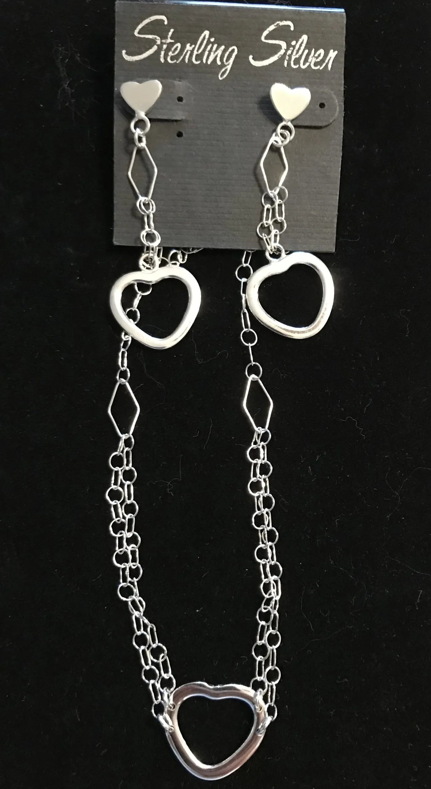 Sterling Silver Heart Jewelry Set