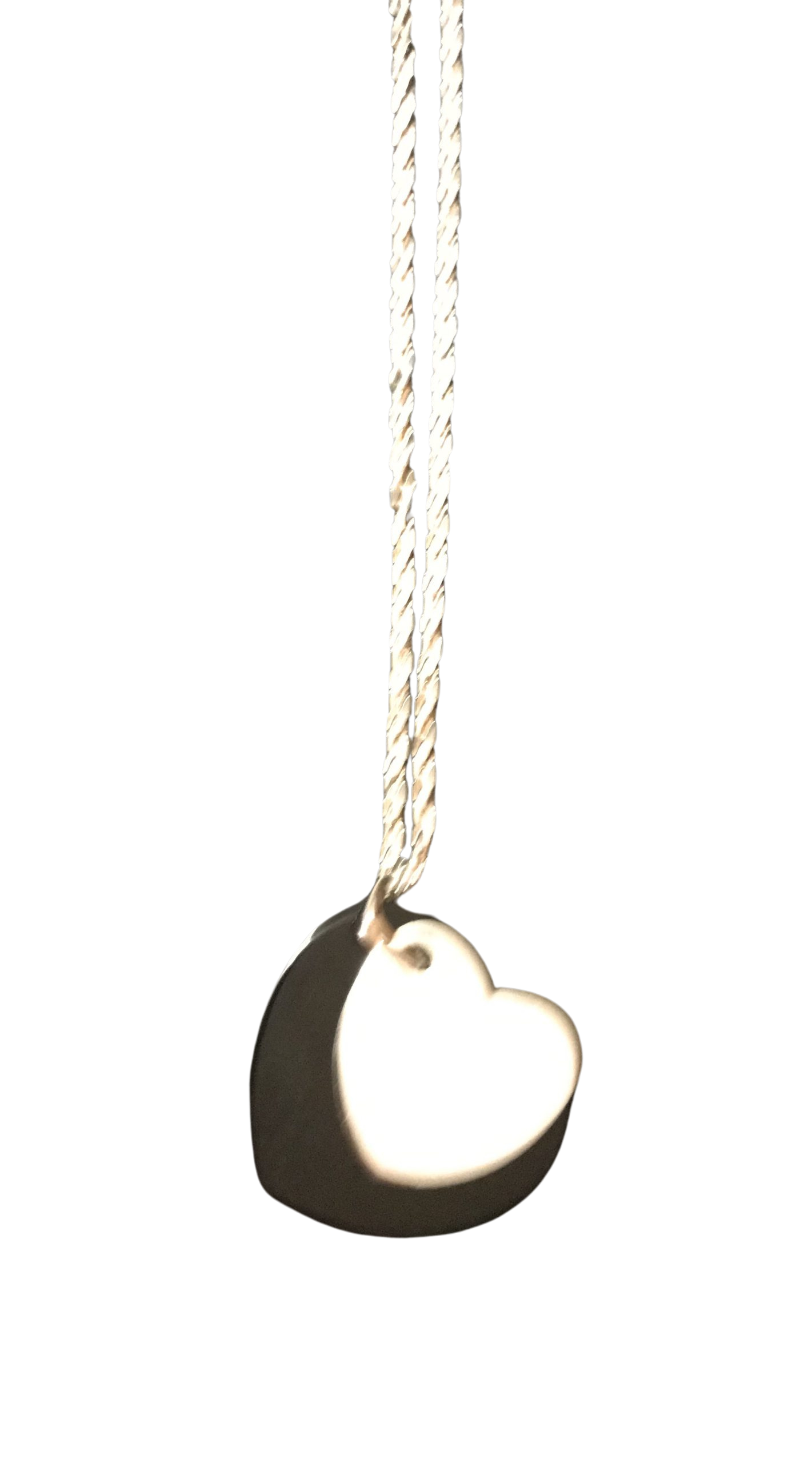 Sterling Silver and Genuine Black Onyx Pendant Heart Necklace