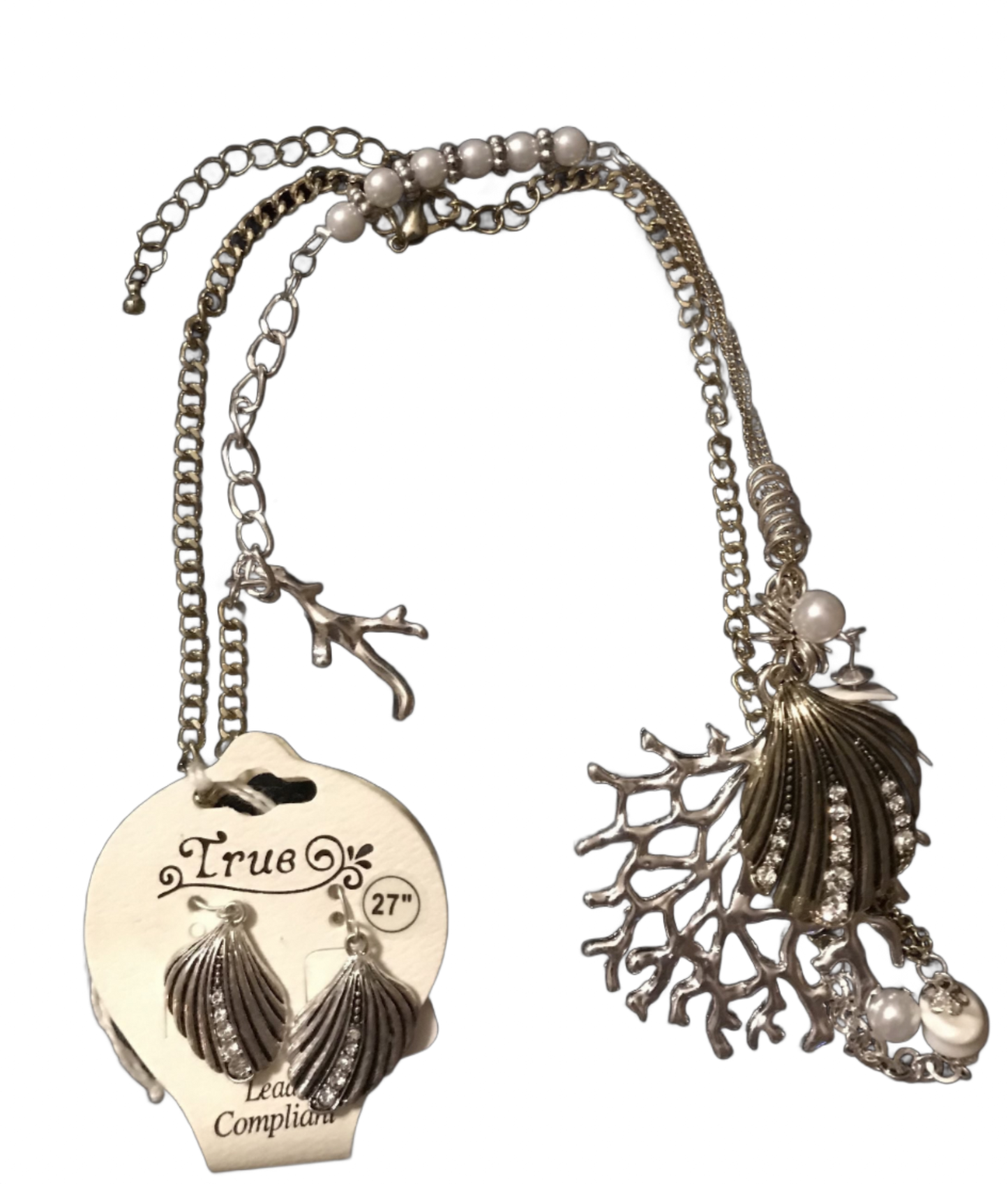 Fashion Shell 27" Necklace & Earring Set