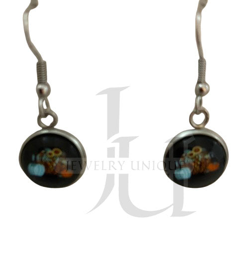 Handmade Dainty Leopard Pumpkin Earrings
