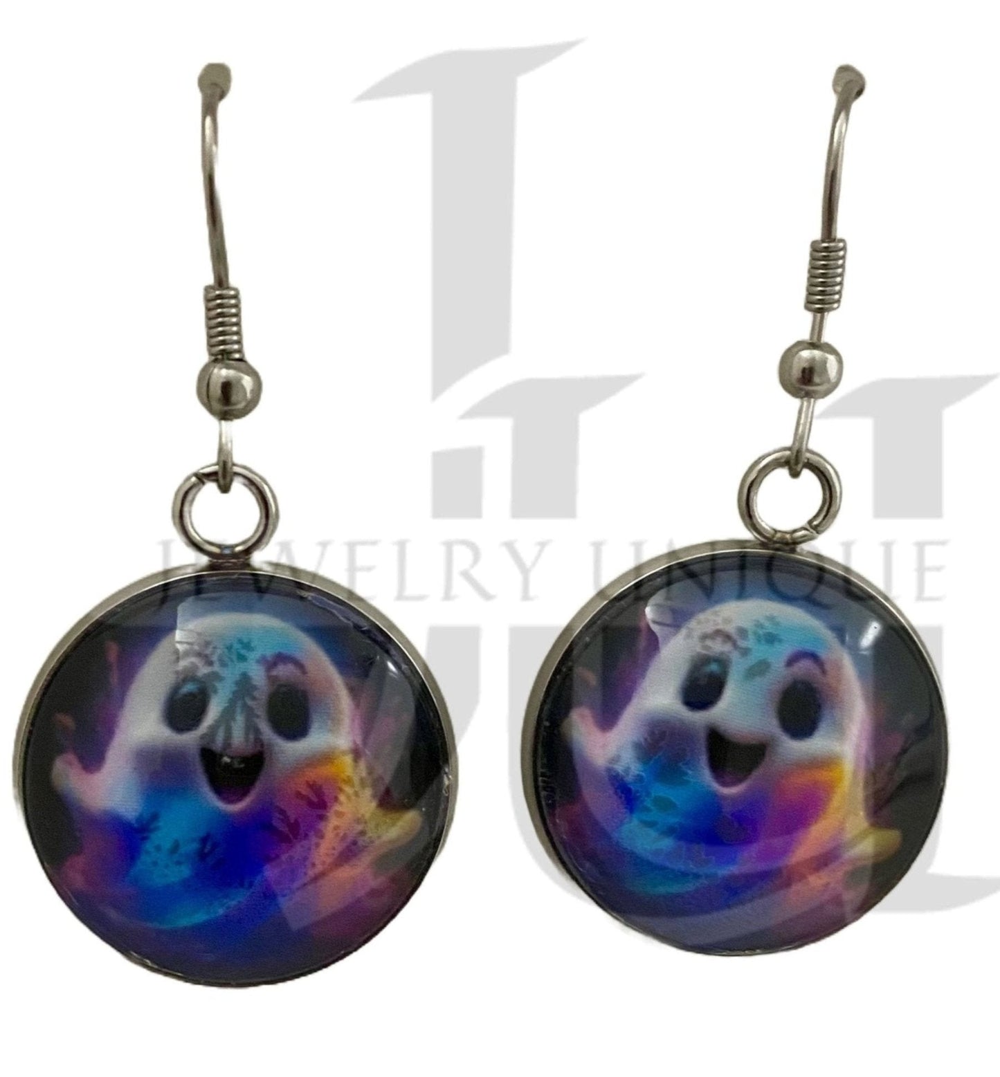 Handmade Colorful Ghost Dangle Earrings
