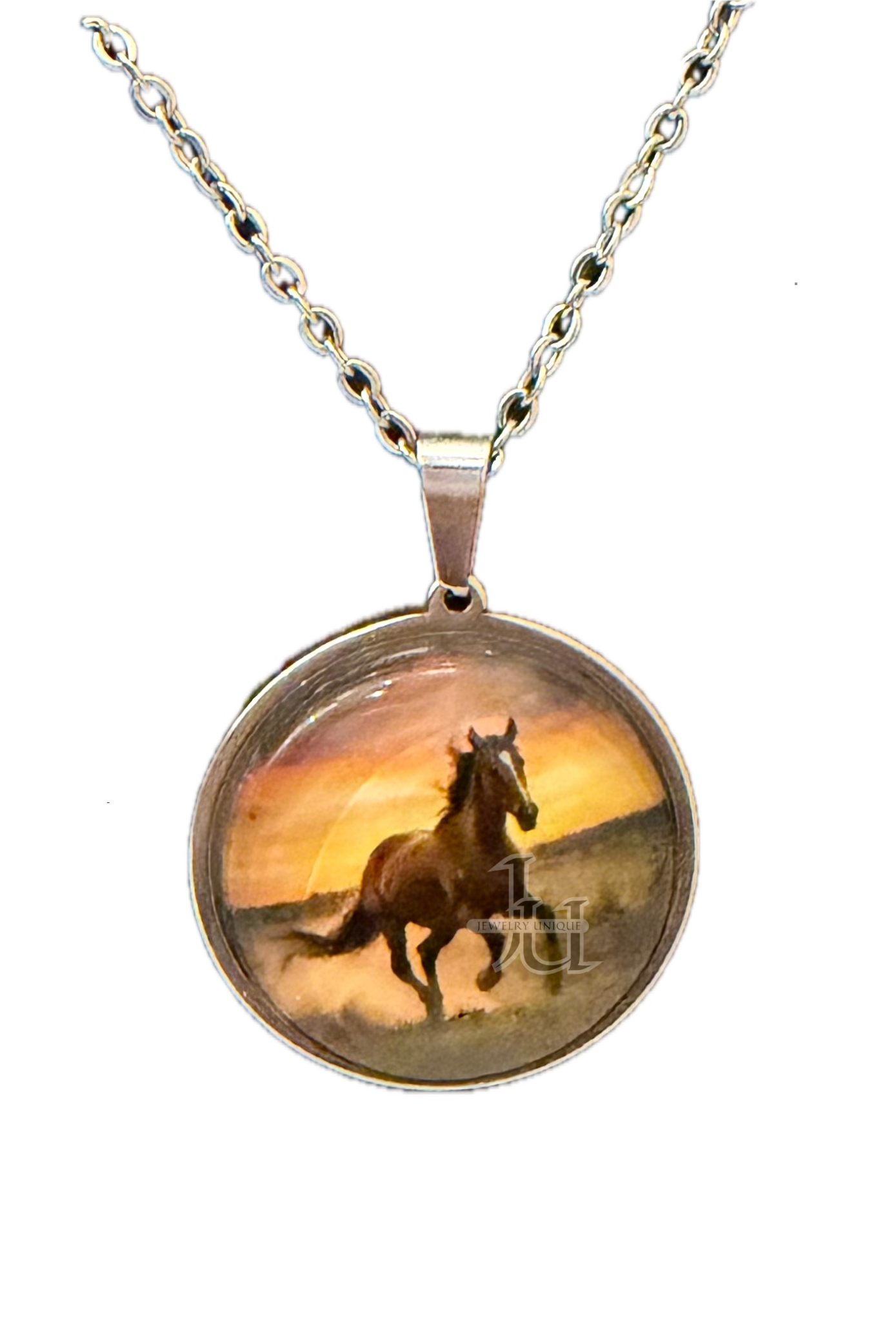 Horse Running in Sunset Necklace