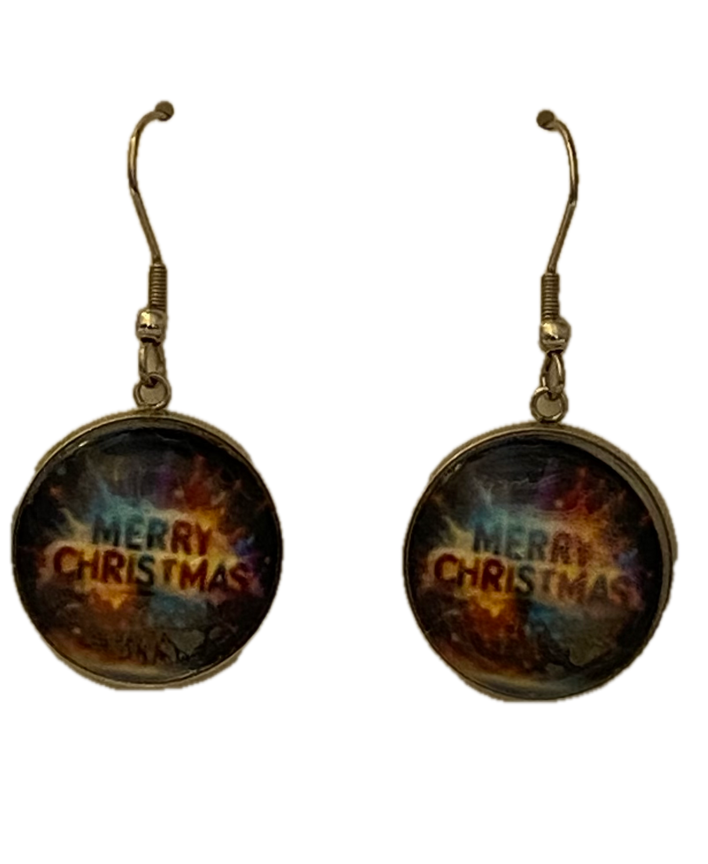 Handmade Merry Christmas Dangle Earrings