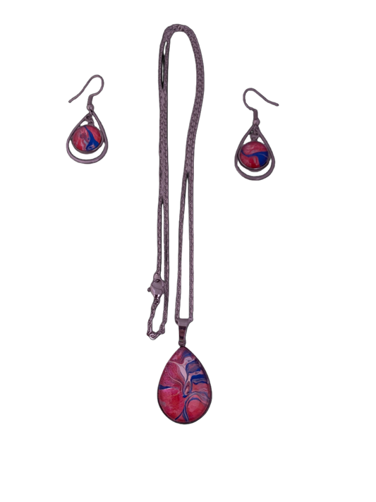 Red White and Blue Art Jewelry Set