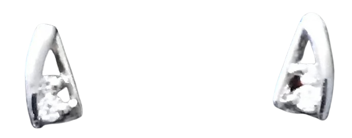 Sterling Silver Rhodium Plated Cubic Zirconia post earrings