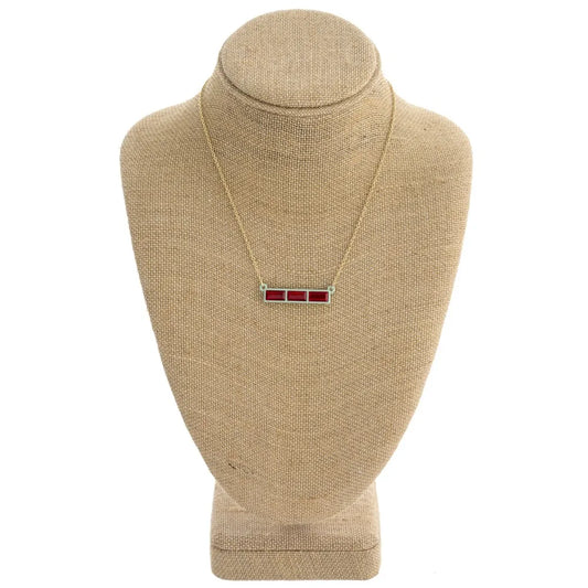 Two tone Rhinestone Bar Necklace
