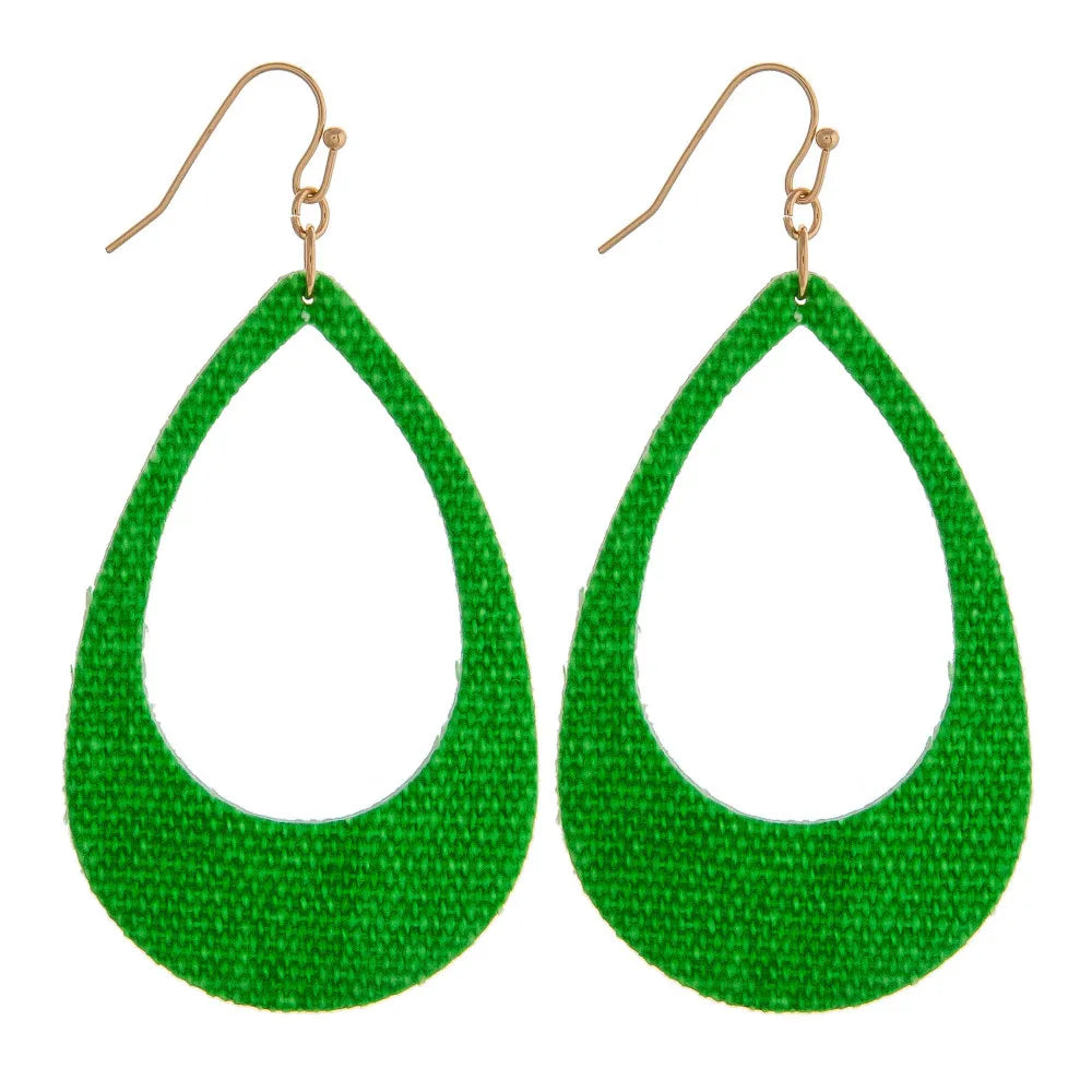 Neon Fabric Teardrop Earrings