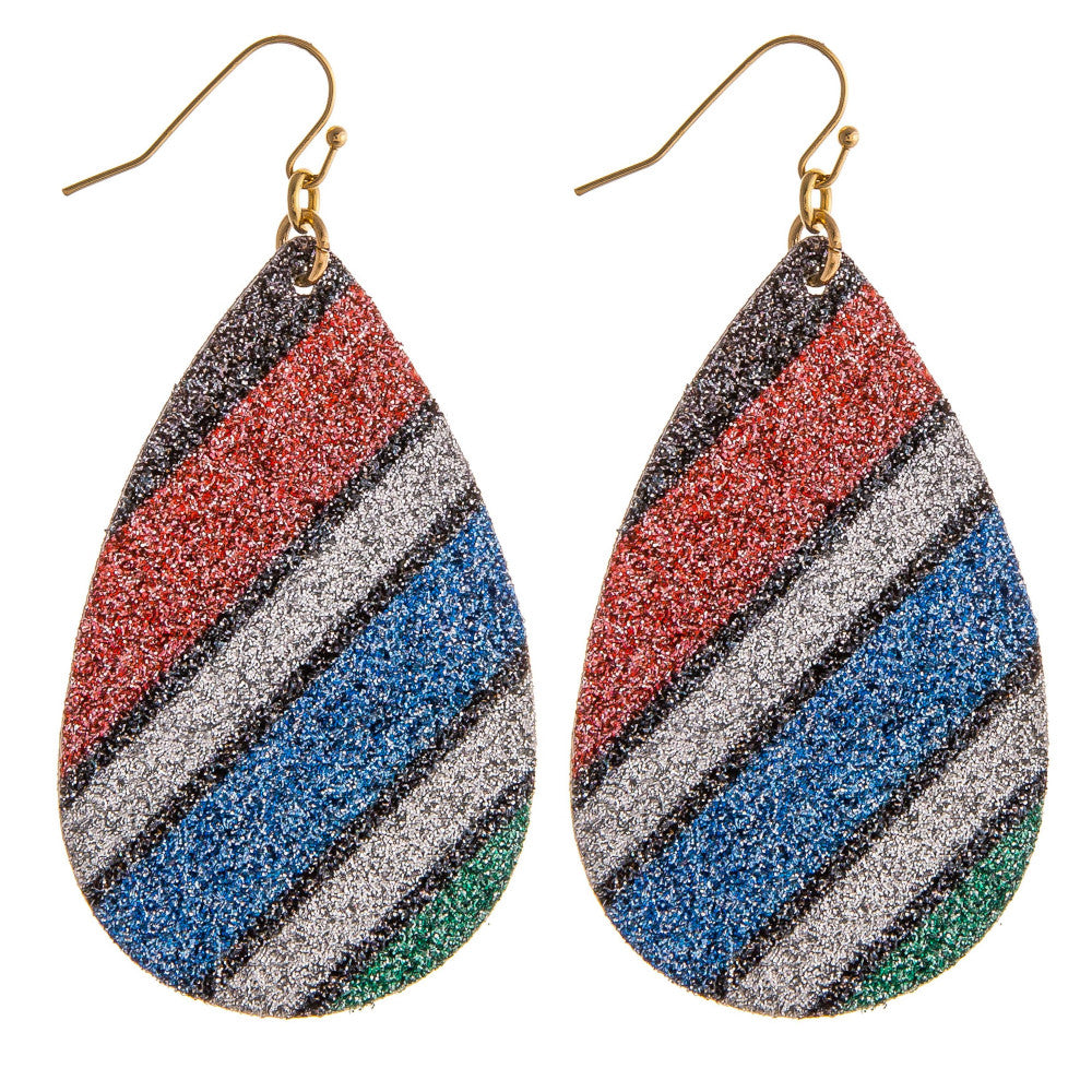 Faux Leather Multicolor Teardrop Earrings