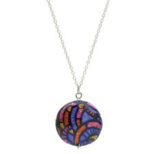 Leslie's Sterling Silver MultiColored Murano Glass Necklace