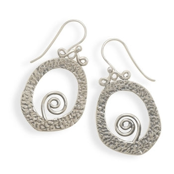 Sterling Silver Oxidized Swirl Earrings