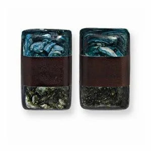 Botanical Harvest Wood and Capiz Clip On Earrings