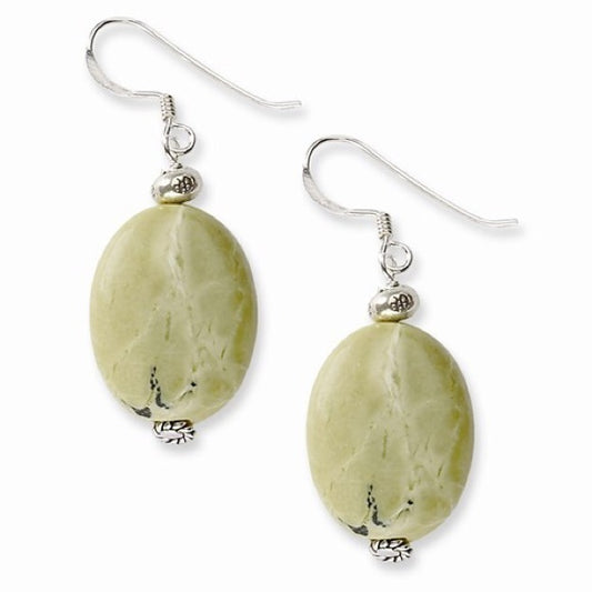 Sterling Silver Yellow Turquoise Stone Earrings