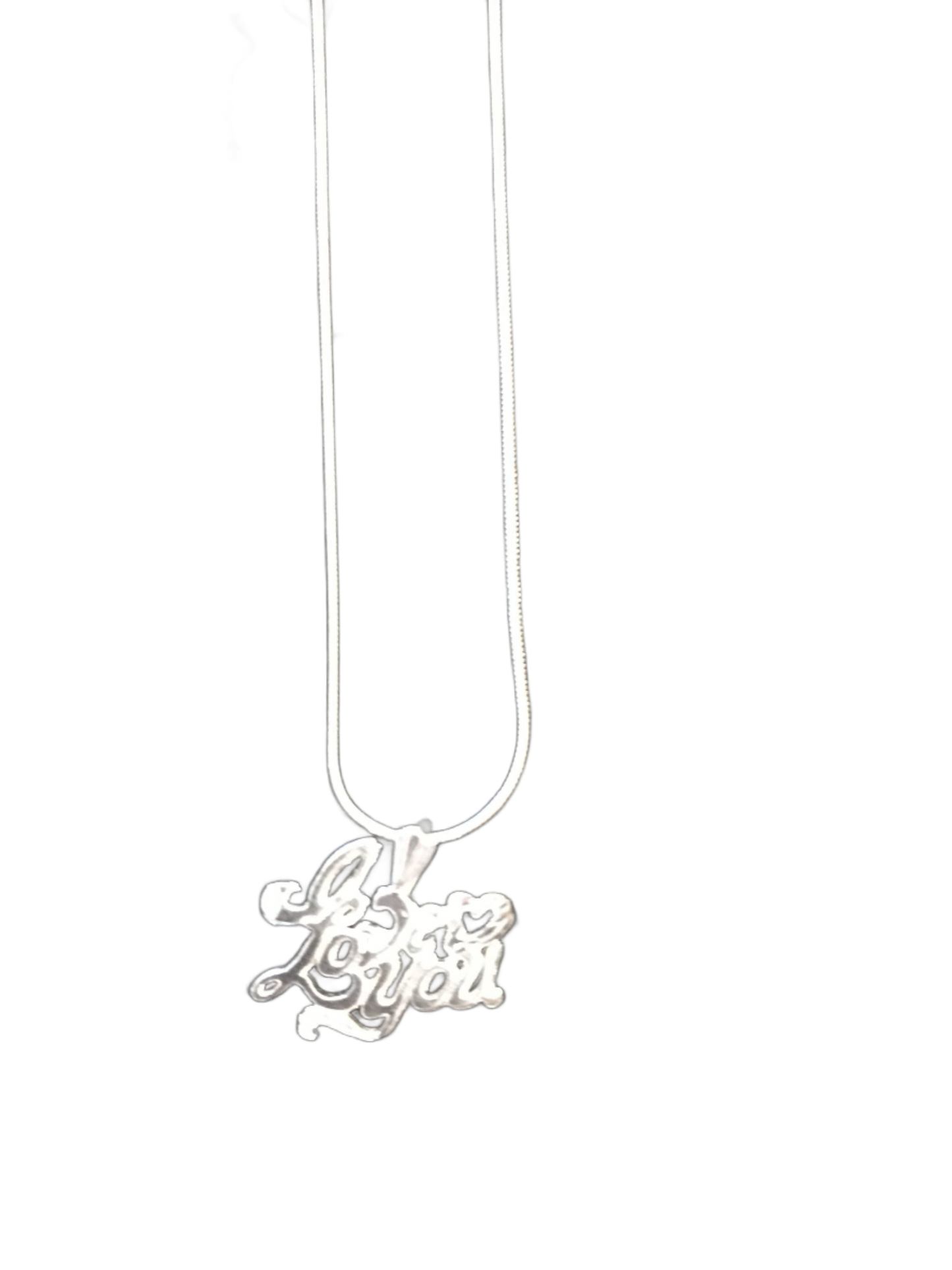 Sterling Silver I Love You Pendant Necklace