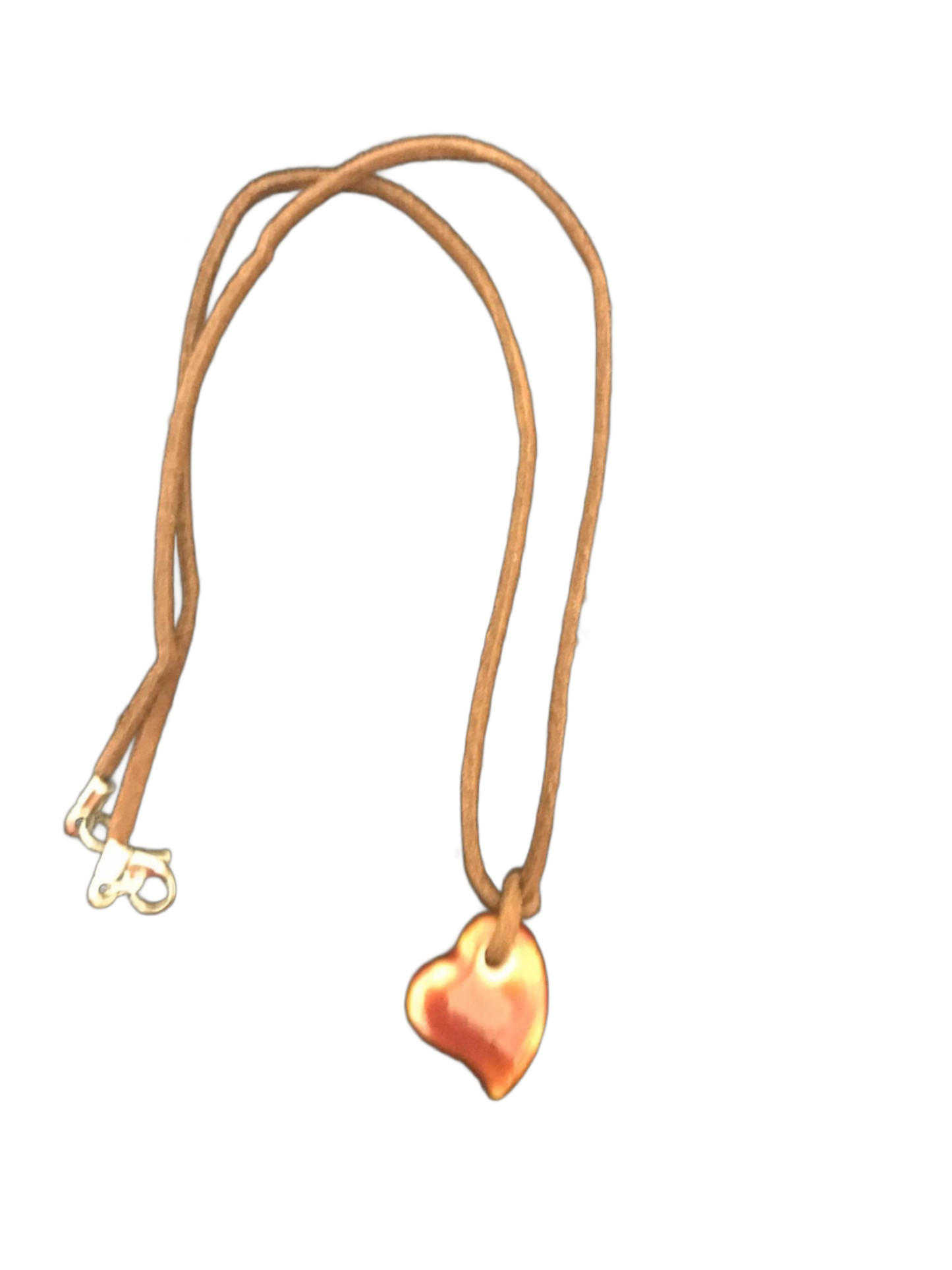Dark Brown Suede Heart Necklace