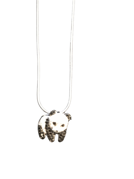 Sterling Silver and Cubic Zirconia Panda Bear Necklace