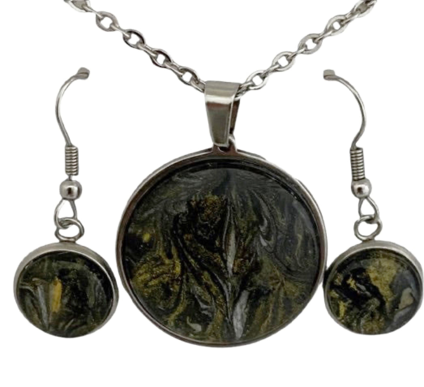 Black, Gold and White Art Jewelry Set