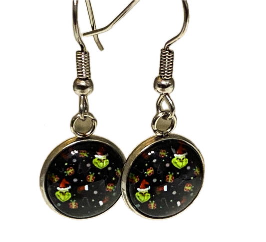 Grinch Stainless Steel Dangle Earrings