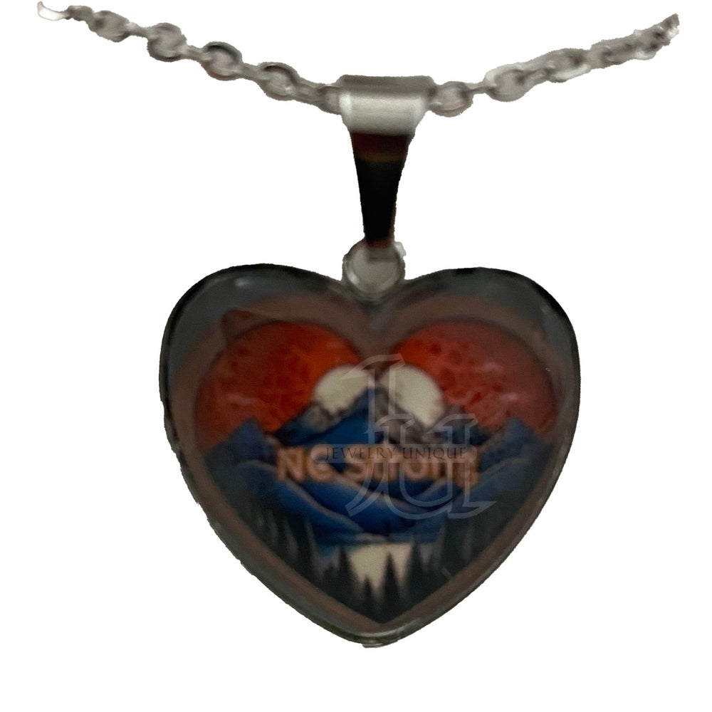 NC Strong Red White and Blue Mountains Necklace