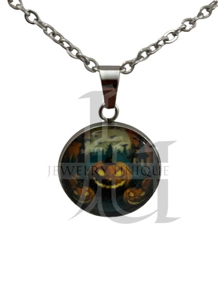 Handmade Jack O' Lantern  Necklace