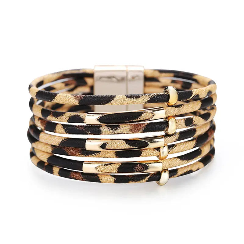 Leopard Magnetic Wrap Bracelet