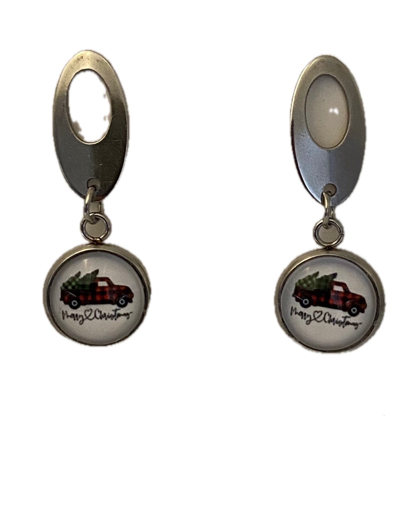 Post Dangle Little Red Truck Earrings