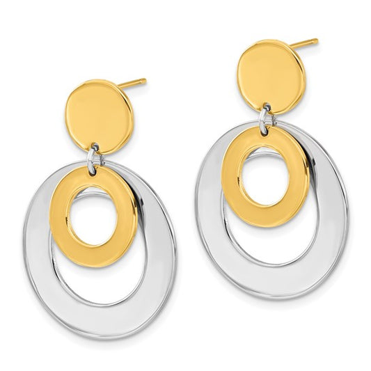 Chisel Stainless Steel Circle Post Dangle Earrings