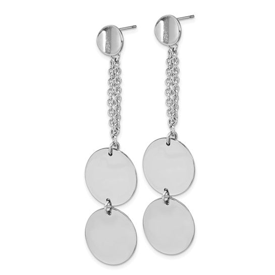 Chisel Stainless Steel Post Dangle Circle Earrings