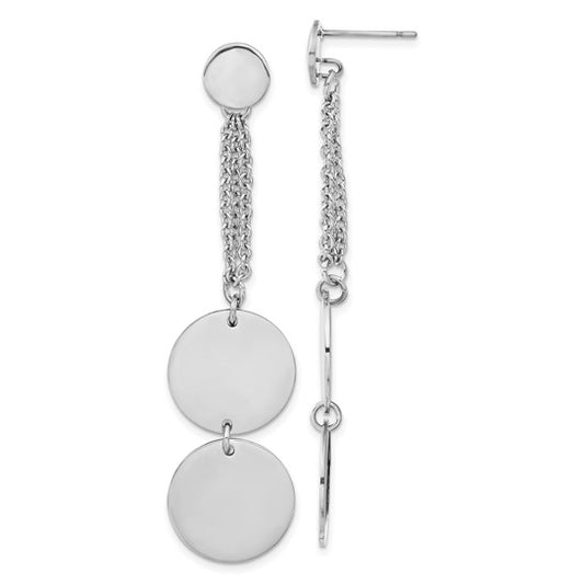 Chisel Stainless Steel Post Dangle Circle Earrings