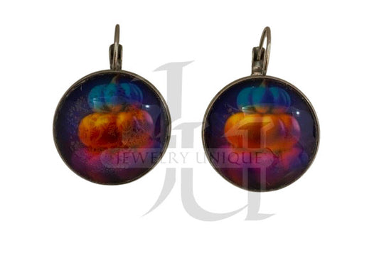 Handmade Trio Pumpkins Lever back Earrings