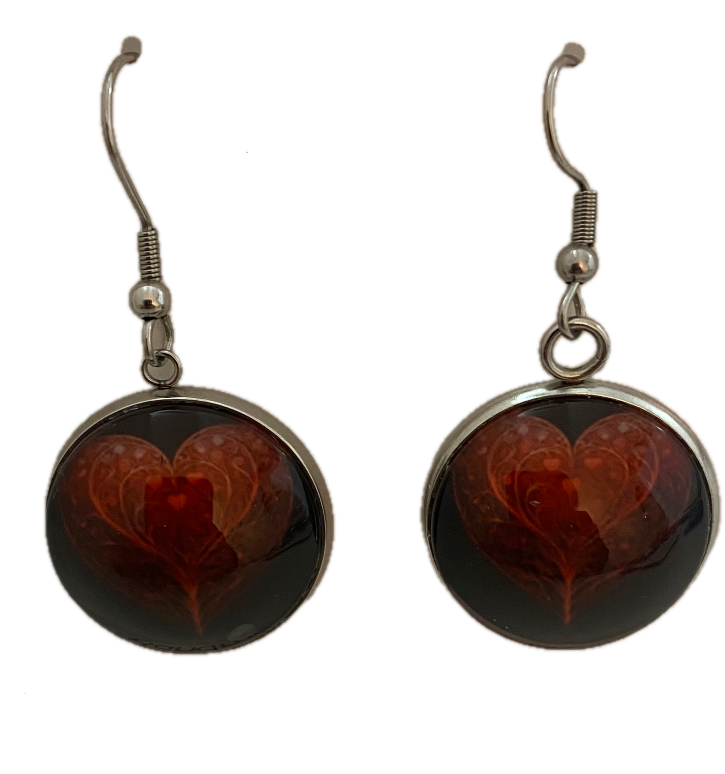 Handmade Valentines on Black Dangle Earrings